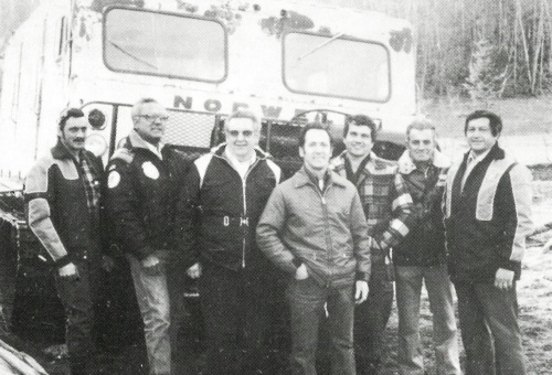 Quelques membres de l’exécutif du Club de motoneige Blancs Sommets section East Hereford 1982